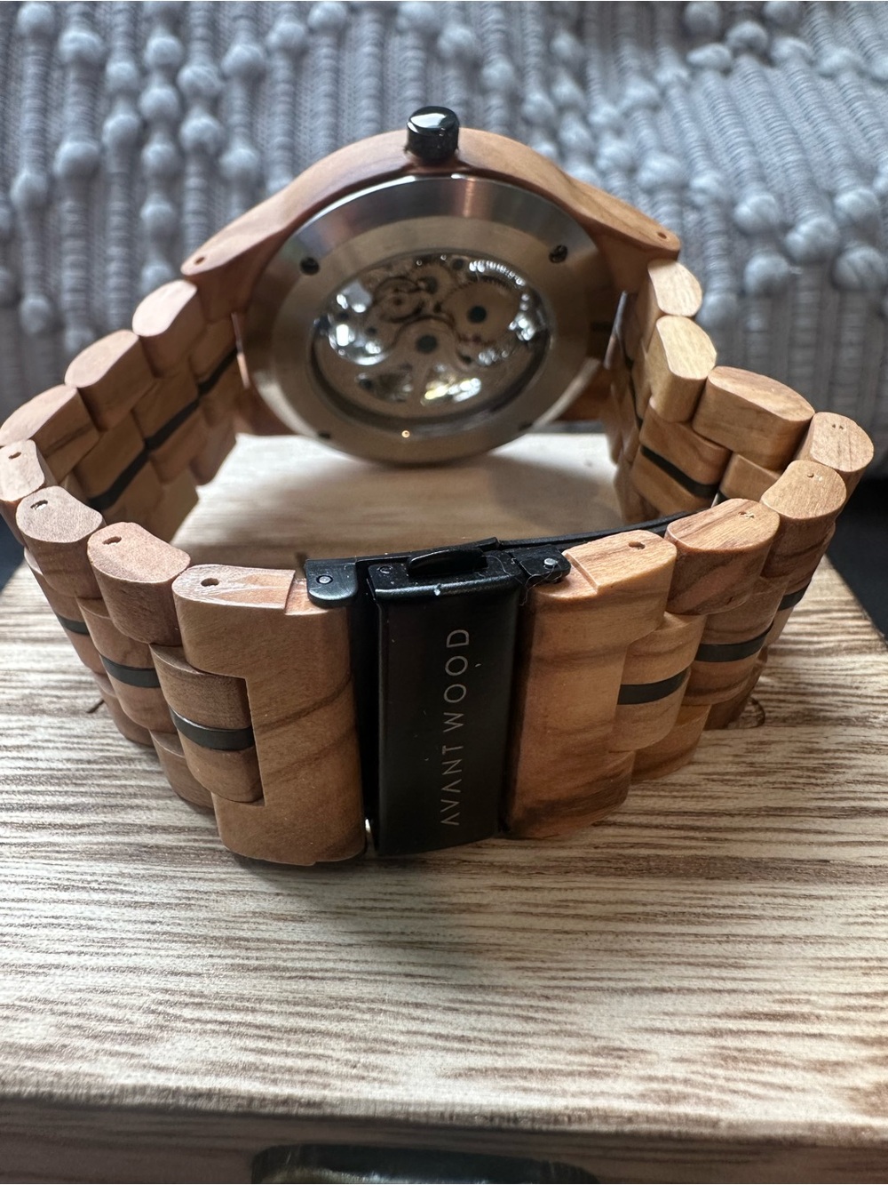 Avant Wood Pure Silver/White Skeleton Automatic Watch-45mm - Picture 4 of 5